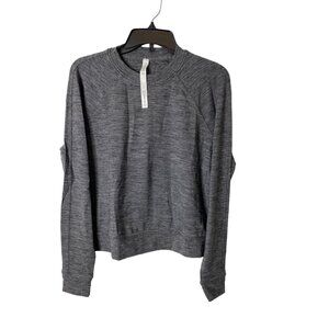LULULEMON WOMEN'S GRAY HEATHER RELAXED CREW NECK SWEATSHIRT SZ 10